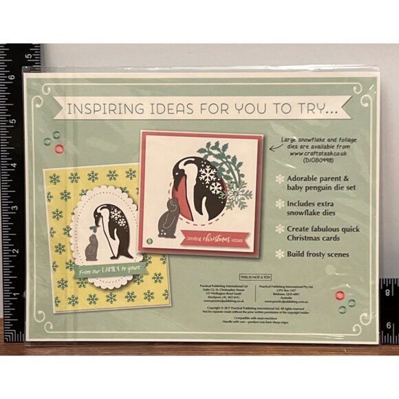 RARE Snowflake Penguins 4-Piece Die Set By Apple Blossom BABY PARENT MISTLETOE - Picture 2 of 2